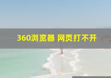 360浏览器 网页打不开